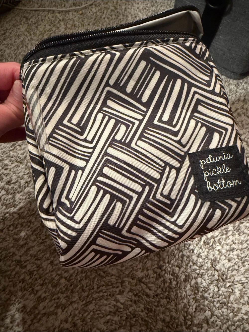 Petunia Pickle Bottom Gray Organizer Tote with Patterned Pouches